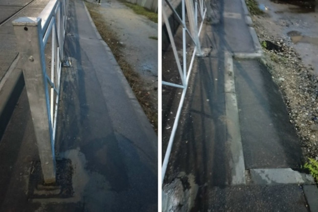 Качество благоустройства тротуара у рельс трамвая в Саратове вызывает недовольство жителей