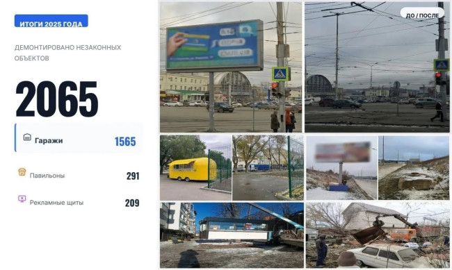 В Саратове демонтировали более 2000 незаконных строений за год