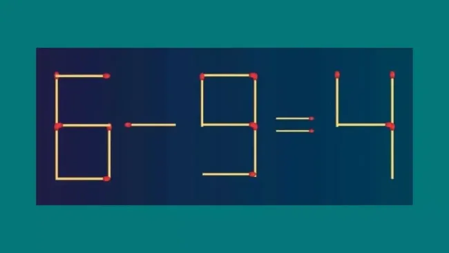 Переставьте одну спичку и решите головоломку: как исправить равенство 6 &mdash; 9 = 4
