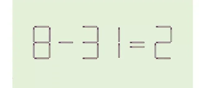 Исправьте математическое равенство за 17 секунд, переставив одну спичку
