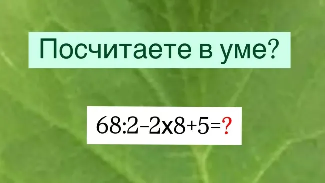 Проверьте свои математические навыки: решите задачу за 10 секунд без калькулятора