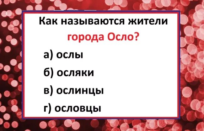 Проверьте свой словарный запас: как называются жители Осло?